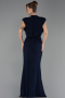 Robe de Soirée Grande Taille Longue Bleu Marine ABU6690