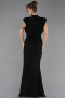Robe de Soirée Grande Taille Longue Noir ABU6690