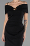 Robe De Invitation Grande Taille Midi Noir ABK2707