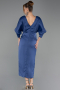 Robe de Cérémonie Midi Satin Indigo ABK2708
