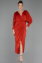 Robe de Cérémonie Midi Satin Brique ABK2708