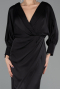 Robe de Cérémonie Midi Satin Noir ABK2708
