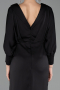 Robe de Cérémonie Midi Satin Noir ABK2708