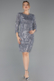 Robe de Soirée Courte Anthracite ABK1599
