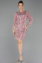 Robe de Soirée Courte Poudre ABK1599