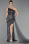 Robe de Soirée Longue Anthracite ABU4772