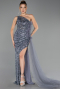 Robe de Soirée Longue Gris ABU4772