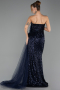 Robe de Soirée Longue Bleu Marine ABU4772