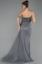 Robe de Soirée Longue Pierreux Anthracite ABU6691