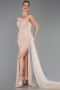 Robe de Soirée Longue Pierreux Or ABU6691
