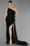 Robe de Soirée Longue Pierreux Noir ABU6691