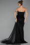 Robe de Soirée Longue Pierreux Noir ABU6691