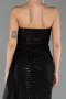 Robe de Soirée Longue Pierreux Noir ABU6691