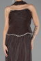 Robe de Soirée Longue Mousseline Brun ABU6707
