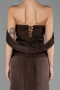 Robe de Soirée Longue Mousseline Brun ABU6692