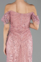 Robe De Soirée Midi Perlé Poudre ABK2705