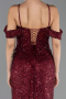Robe Queue de Poisson Longue Dantelle Rouge Bordeaux ABU6693