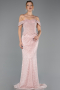 Robe De Fiançailles Grande Taille Longue Dantelle Poudre ABU6694