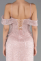 Robe De Fiançailles Grande Taille Longue Dantelle Poudre ABU6694