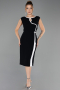 Robe De Invitation Grande Taille Midi Noir ABK2710