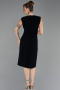 Robe De Invitation Grande Taille Midi Noir ABK2710