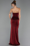 Robe de Soirée Longue Rouge Bordeaux ABU6695