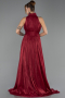 Robe De Soirée Grande Taille Longue Mousseline Rouge Bordeaux ABU6700