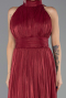 Robe De Soirée Grande Taille Longue Mousseline Rouge Bordeaux ABU6700