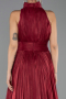 Robe De Soirée Grande Taille Longue Mousseline Rouge Bordeaux ABU6700