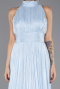 Robe de Soirée Longue Mousseline Bleu clair ABU6706