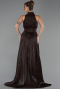Robe De Soirée Grande Taille Longue Mousseline Brun ABU6700