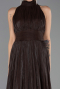 Robe De Soirée Grande Taille Longue Mousseline Brun ABU6700
