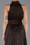Robe De Soirée Grande Taille Longue Mousseline Brun ABU6700