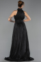 Robe De Soirée Grande Taille Longue Mousseline Noir ABU6700
