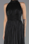 Robe De Soirée Grande Taille Longue Mousseline Noir ABU6700