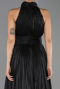 Robe De Soirée Grande Taille Longue Mousseline Noir ABU6700