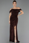 Robe de Soirée Longue Brun ABU6696