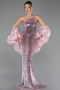 Robe de Soirée Grande Taille Longue Squameuse Poudre ABU6698