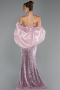 Robe de Soirée Grande Taille Longue Squameuse Poudre ABU6698