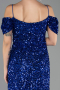 Robe De Invitation Grande Taille Midi Bleu Saxe ABK2534