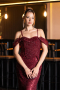 Robe Queue de Poisson Longue Dantelle Rouge Bordeaux ABU6693