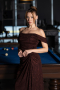 Robe de Soirée Longue Brun ABU6696