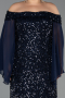 Robe De Soirée Grande Taille Longue Bleu Marine ABU6687