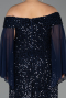 Robe De Soirée Grande Taille Longue Bleu Marine ABU6687