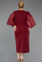 Robe De Invitation Grande Taille Midi Rouge Bordeaux ABK2712