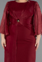 Robe De Invitation Grande Taille Midi Rouge Bordeaux ABK2712
