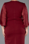 Robe De Invitation Grande Taille Midi Rouge Bordeaux ABK2712