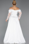 Robe Grande Taille Longue Satin Blanc ABU5261
