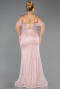 Robe De Fiançailles Grande Taille Longue Dantelle Poudre ABU6694