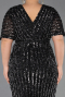 Robe De Invitation Grande Taille Midi Noir ABK2704